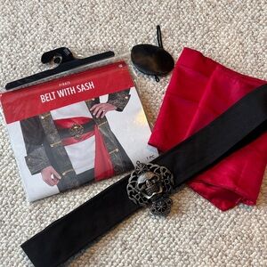 Pirate Belt with Red Sash and eye patch